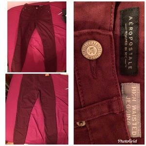 Aeropostale high waisted jegging burgundy